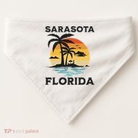 Sarasota Florida Beach Summer Vacation USA-Made Doggie Bandana thumb 0