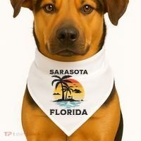 Sarasota Florida Beach Summer Vacation USA-Made Doggie Bandana thumb 1