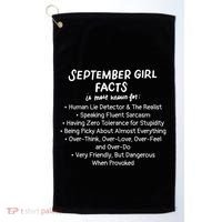 September Facts Birthday Funny Gift Born In September Virgo Great Gift Golf Towel thumb 0