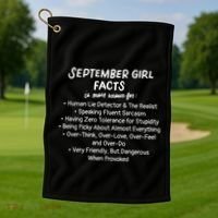 September Facts Birthday Funny Gift Born In September Virgo Great Gift Golf Towel thumb 1