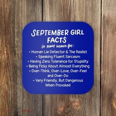 September Facts Birthday Funny Gift Born In September Virgo Great Gift Coaster
