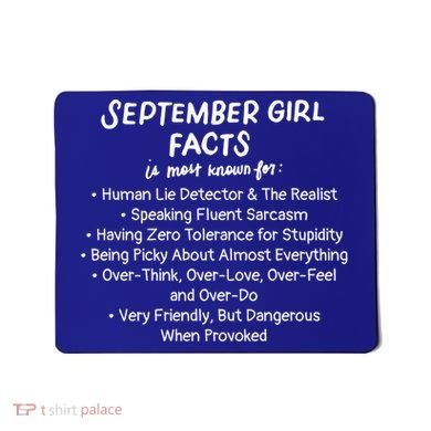 September Facts Birthday Funny Gift Born In September Virgo Great Gift Mousepad