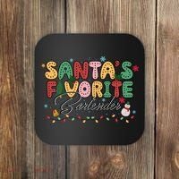 Santa Favorites Bartender Christmas Holiday Drinking Team Coaster thumb 0