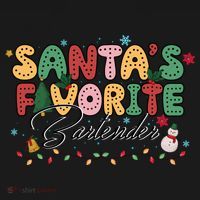 Santa Favorites Bartender Christmas Holiday Drinking Team Coaster thumb 2