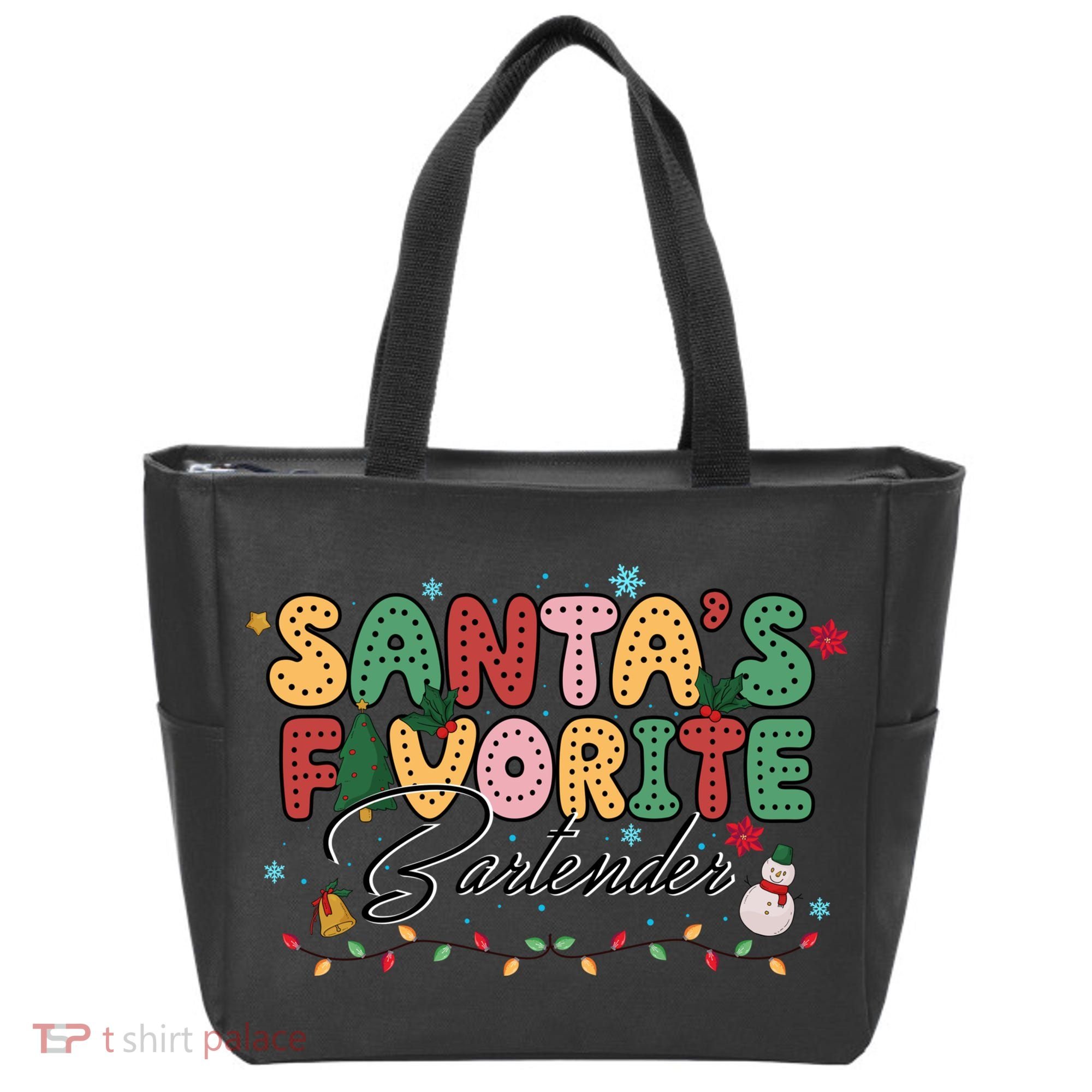 Santa Favorites Bartender Christmas Holiday Drinking Team Tote Bag