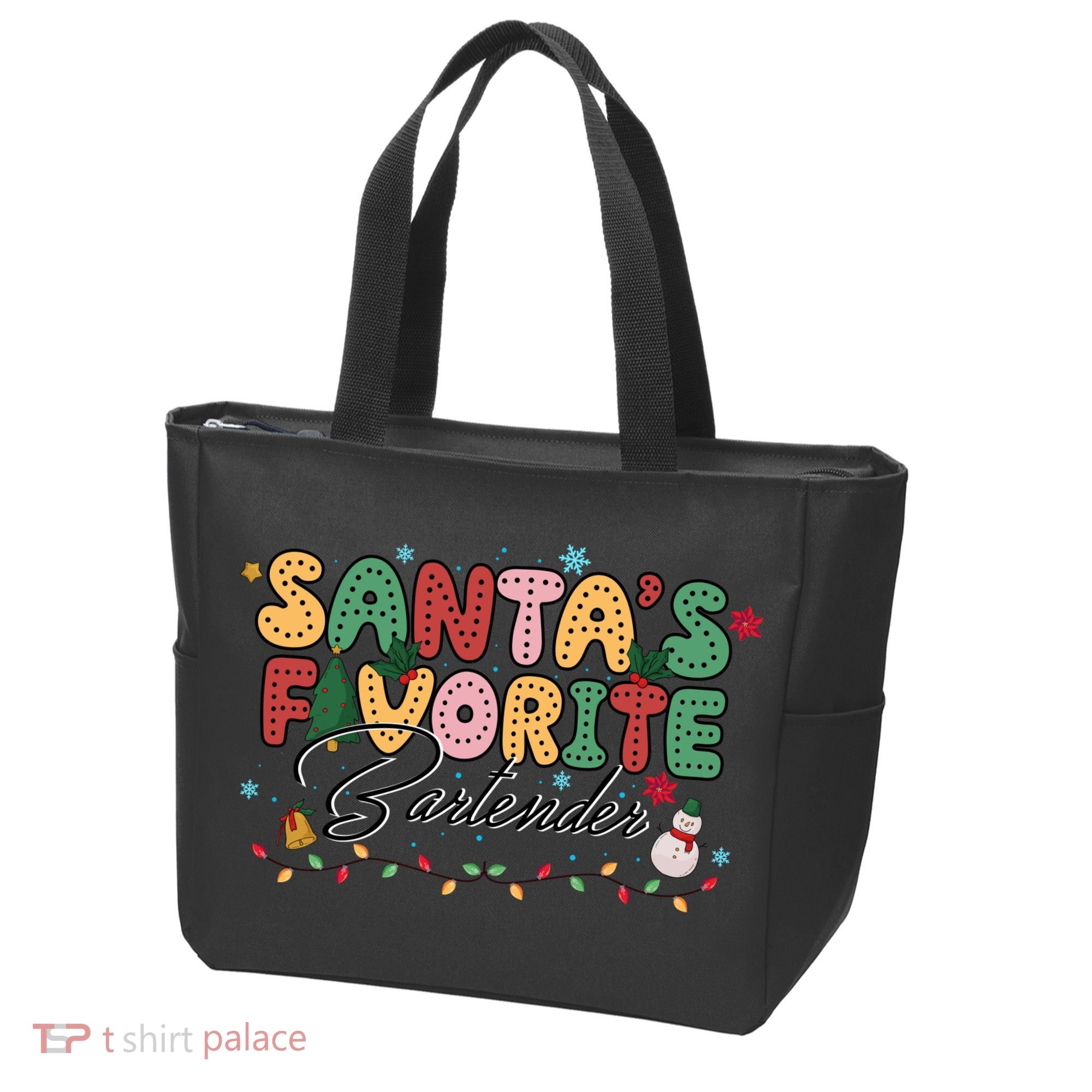 Santa Favorites Bartender Christmas Holiday Drinking Team Tote Bag