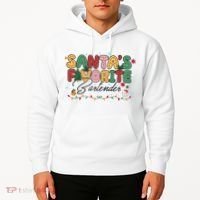 Santa Favorites Bartender Christmas Holiday Drinking Team Hoodie thumb 2