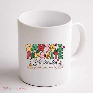 Santa Favorites Bartender Christmas Holiday Drinking Team Coffee Mug back