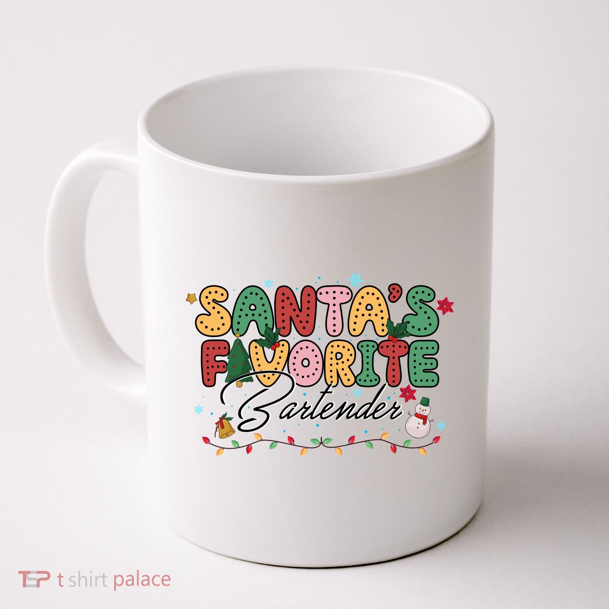 Santa Favorites Bartender Christmas Holiday Drinking Team Coffee Mug