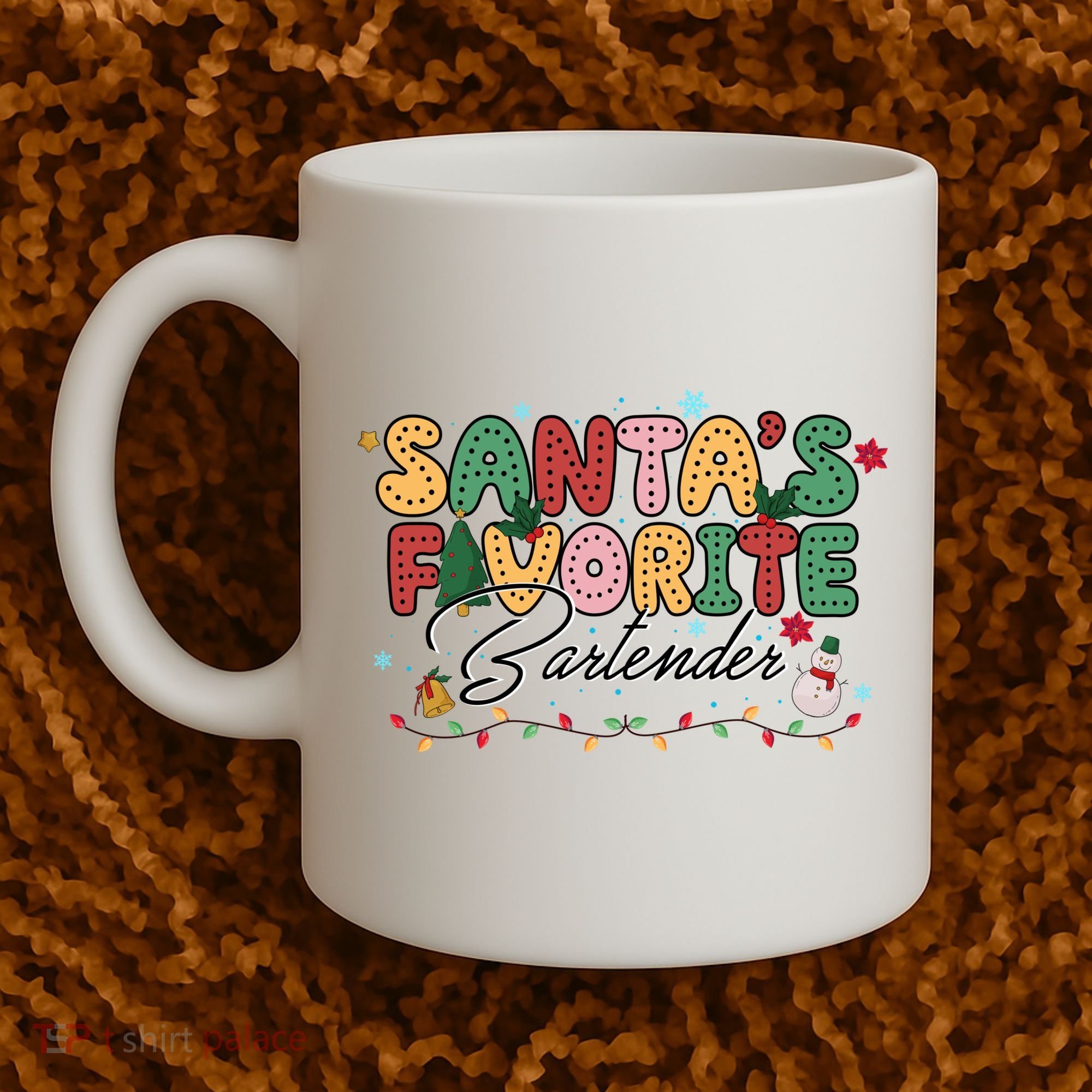 Santa Favorites Bartender Christmas Holiday Drinking Team Coffee Mug