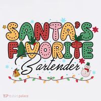 Santa Favorites Bartender Christmas Holiday Drinking Team Women's Hoodie thumb 2
