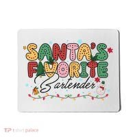 Santa Favorites Bartender Christmas Holiday Drinking Team Mousepad thumb 0