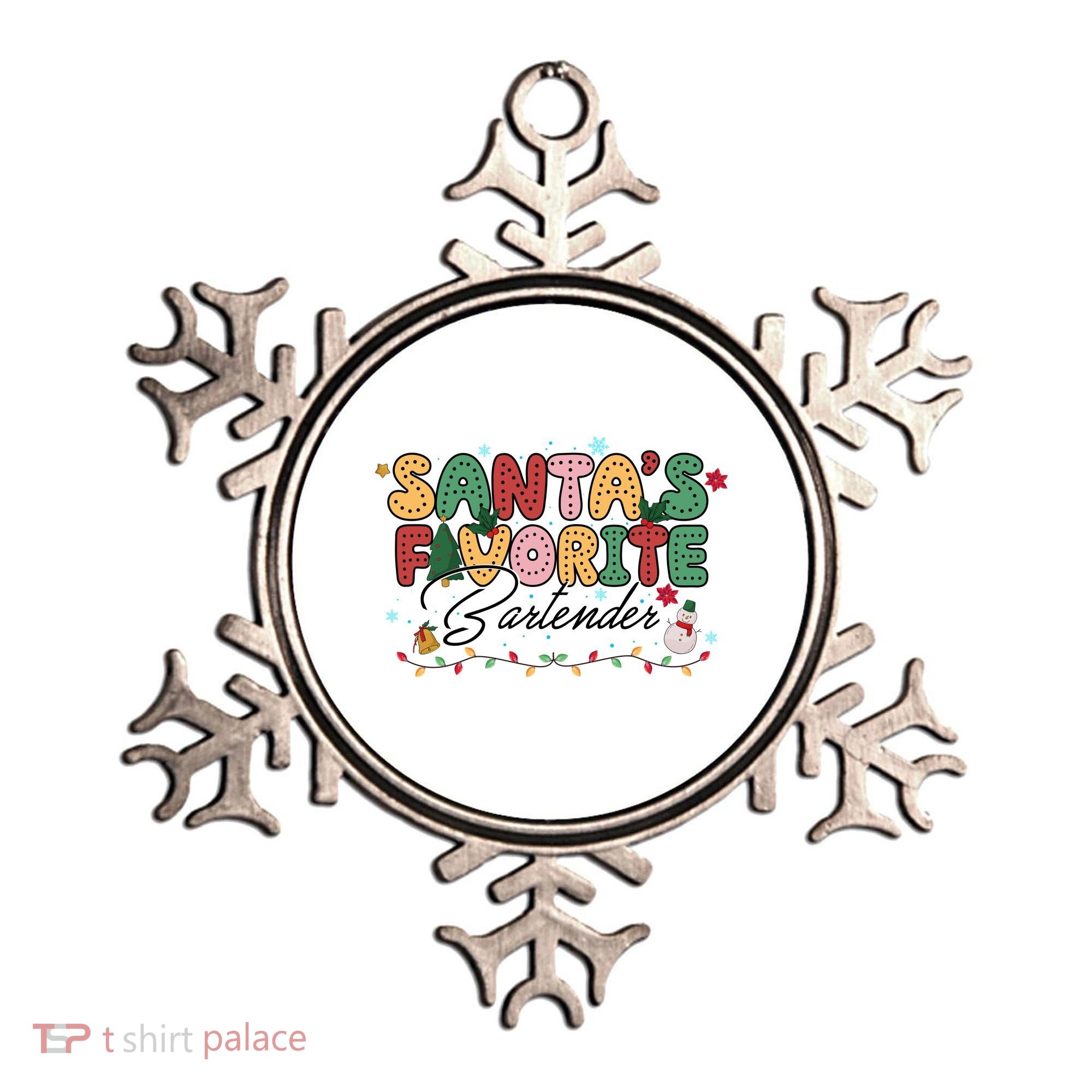 Santa Favorites Bartender Christmas Holiday Drinking Team Ornament