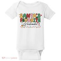 Santa Favorites Bartender Christmas Holiday Drinking Team Baby Bodysuit thumb 0