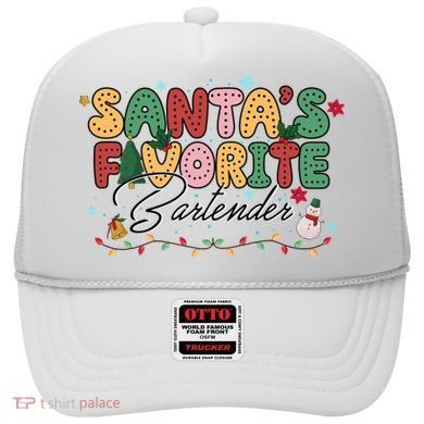 Santa Favorites Bartender Christmas Holiday Drinking Team Hat