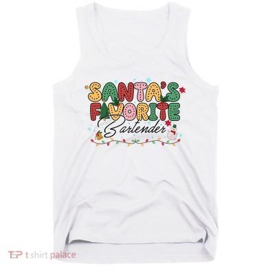 Santa Favorites Bartender Christmas Holiday Drinking Team Tank Top