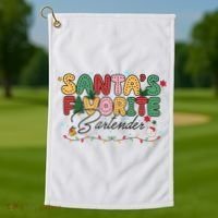 Santa Favorites Bartender Christmas Holiday Drinking Team Golf Towel thumb 1