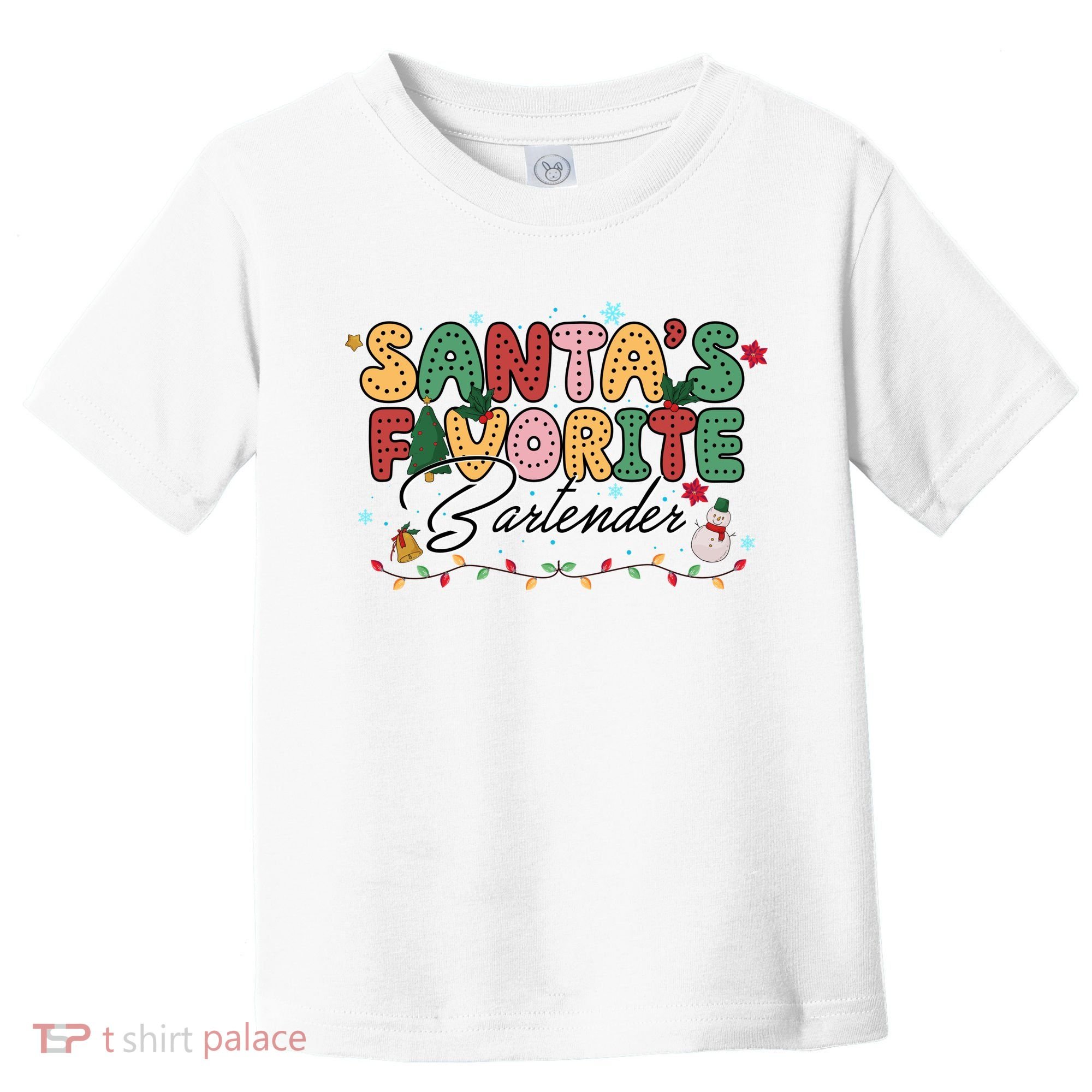 Santa Favorites Bartender Christmas Holiday Drinking Team Toddler T-Shirt