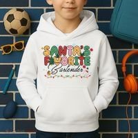 Santa Favorites Bartender Christmas Holiday Drinking Team Kids Hoodie thumb 2