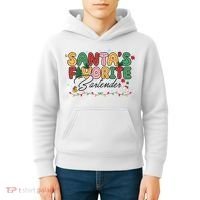 Santa Favorites Bartender Christmas Holiday Drinking Team Kids Hoodie thumb 4