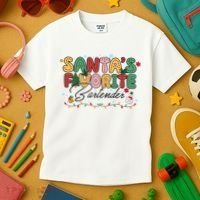 Santa Favorites Bartender Christmas Holiday Drinking Team Kids T-Shirt thumb 3
