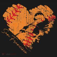 San Francisco Baseball Heart Distressed Vintage T-Shirt thumb 7