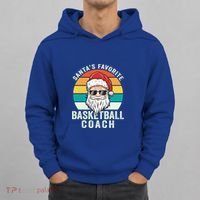 Santa's Favorite Basketball Coach Funny Christmas Basketball Gift Hoodie thumb 0