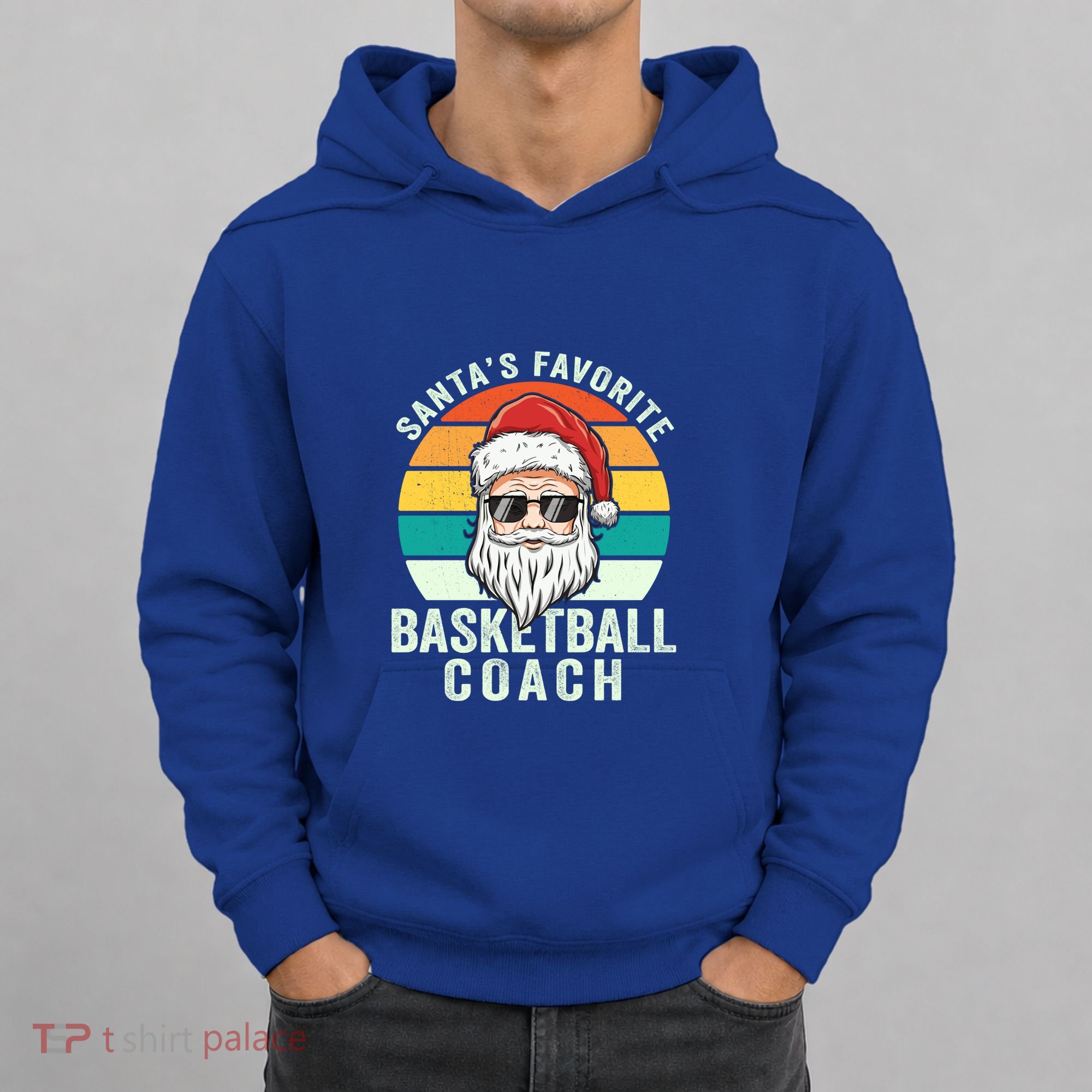 Santa's Favorite Basketball Coach Funny Christmas Basketball Gift Hoodie