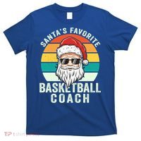 Santa's Favorite Basketball Coach Funny Christmas Basketball Gift T-Shirt thumb 0