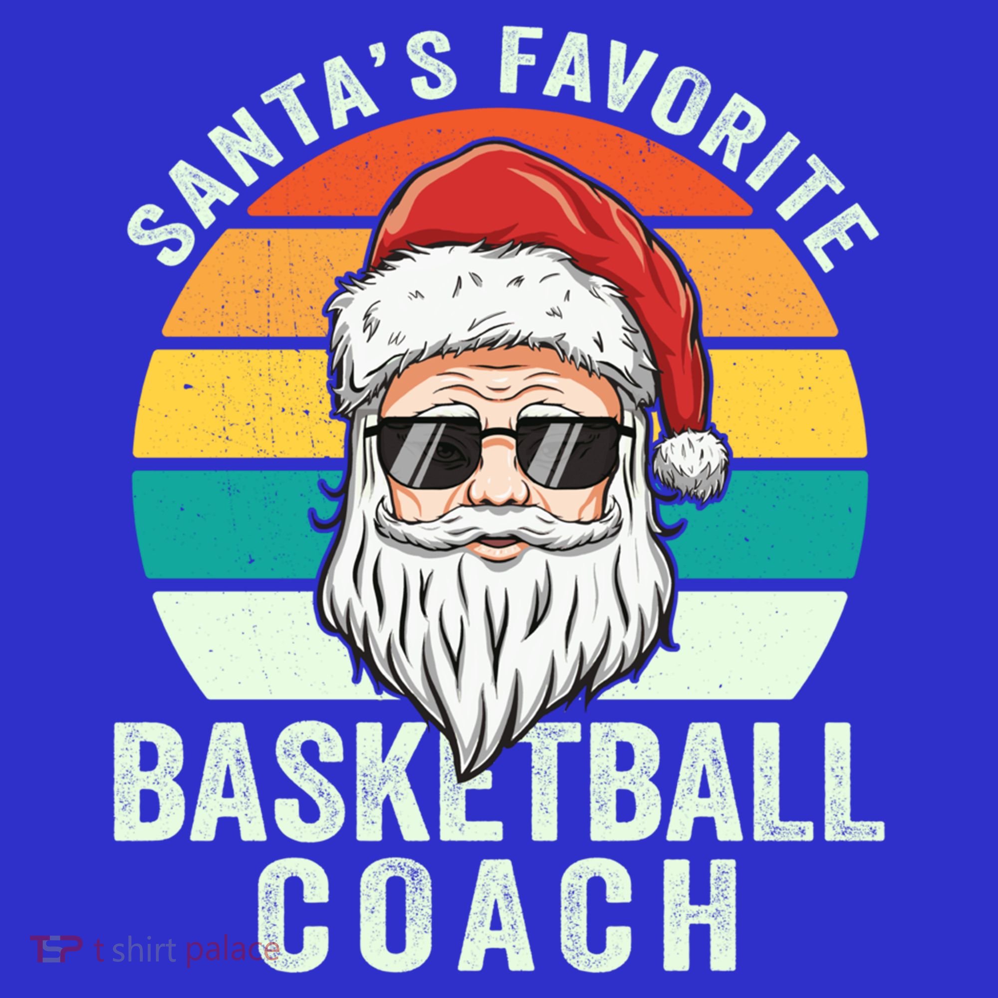 Santa's Favorite Basketball Coach Funny Christmas Basketball Gift T-Shirt