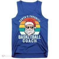 Santa's Favorite Basketball Coach Funny Christmas Basketball Gift Tank Top thumb 0