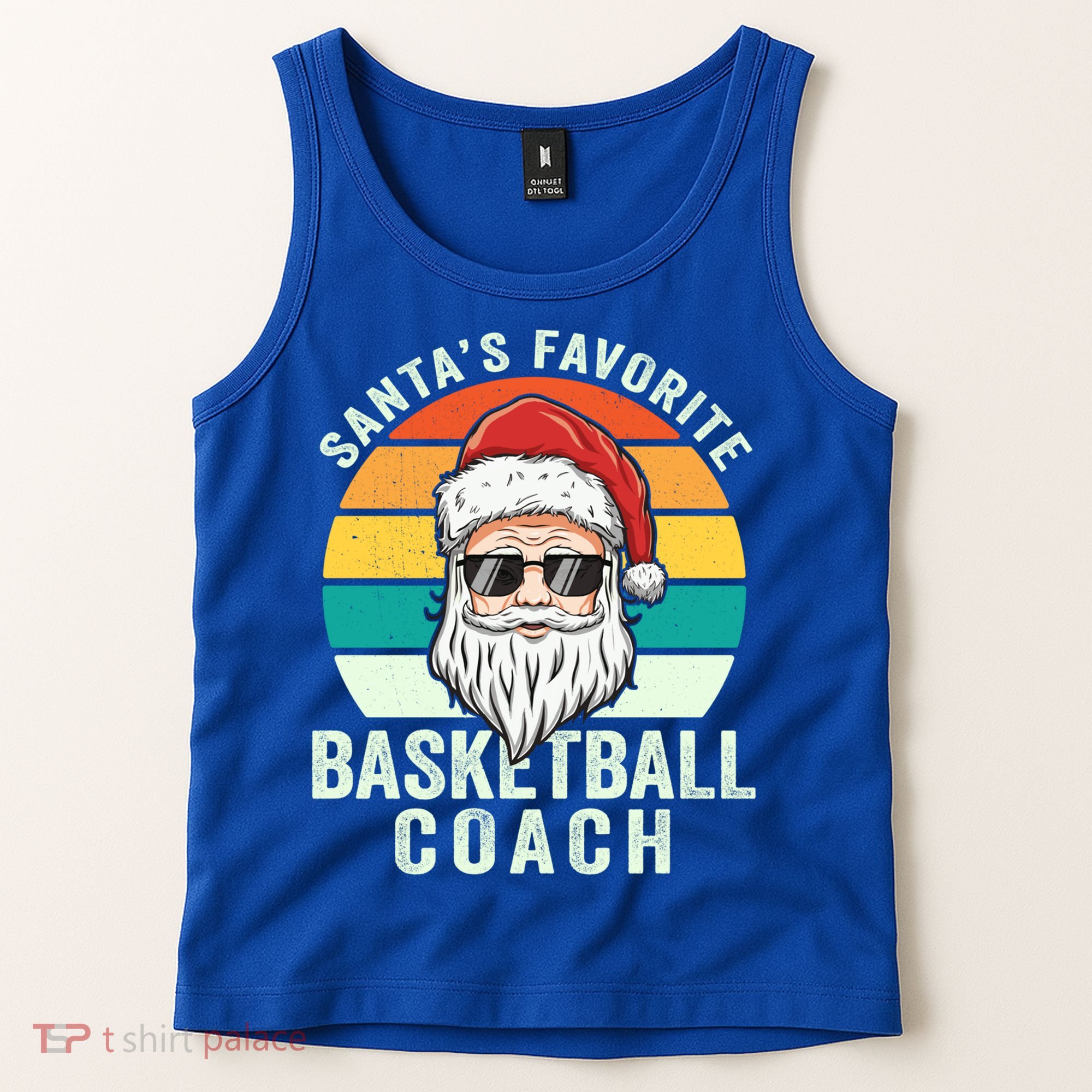 Santa's Favorite Basketball Coach Funny Christmas Basketball Gift Tank Top
