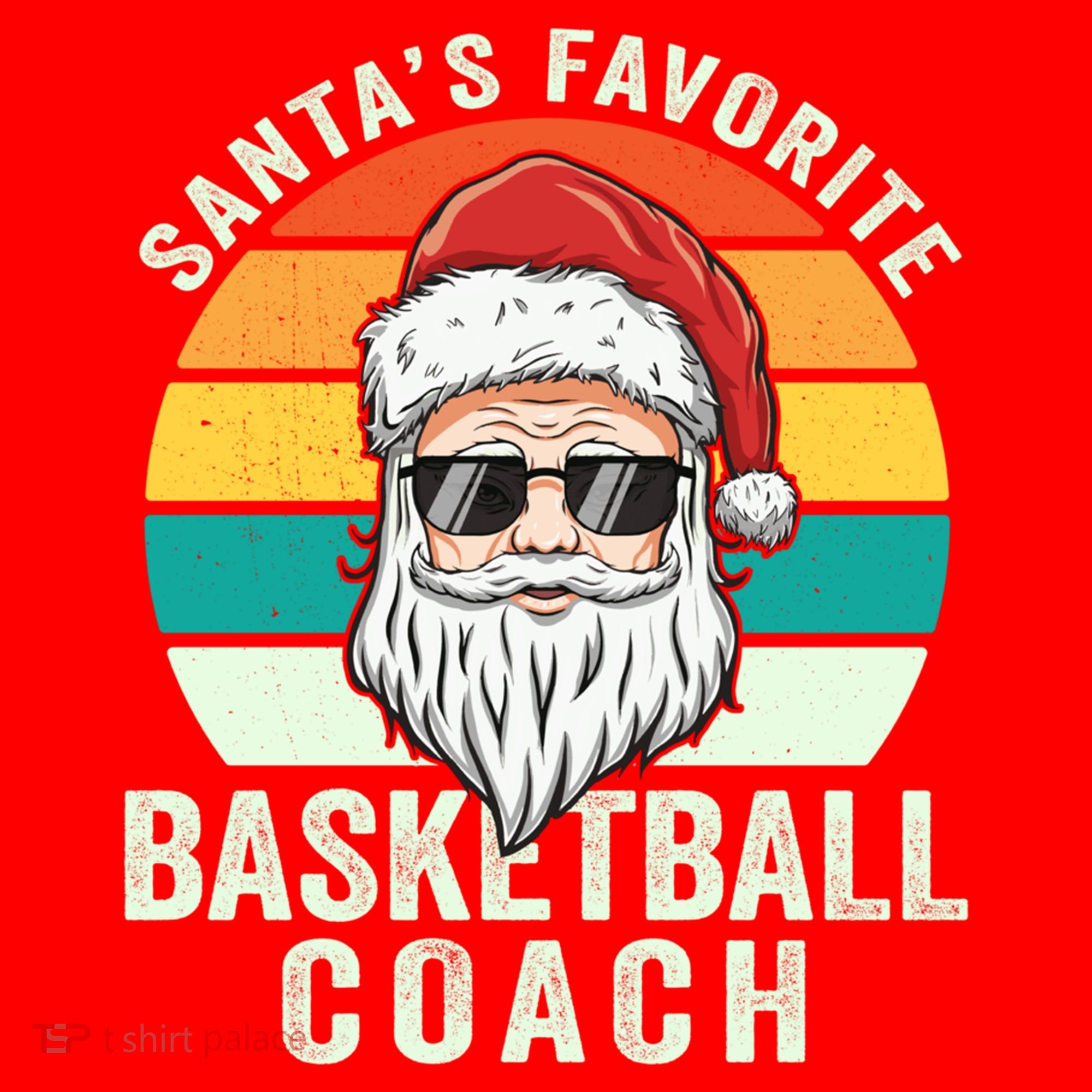 Santa's Favorite Basketball Coach Funny Christmas Basketball Gift Santa Hat