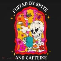 Skeleton Fueled By Spite And Caffeine Kids T-Shirt thumb 4