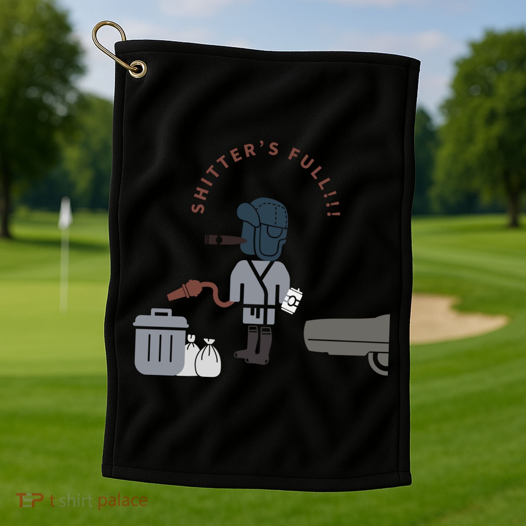 Shitter’s Full!!! Cousin Eddie Golf Towel