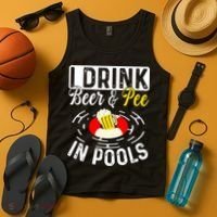Swimmer funny Cool I Drink Beer And Pee In Pools Tank Top thumb 4