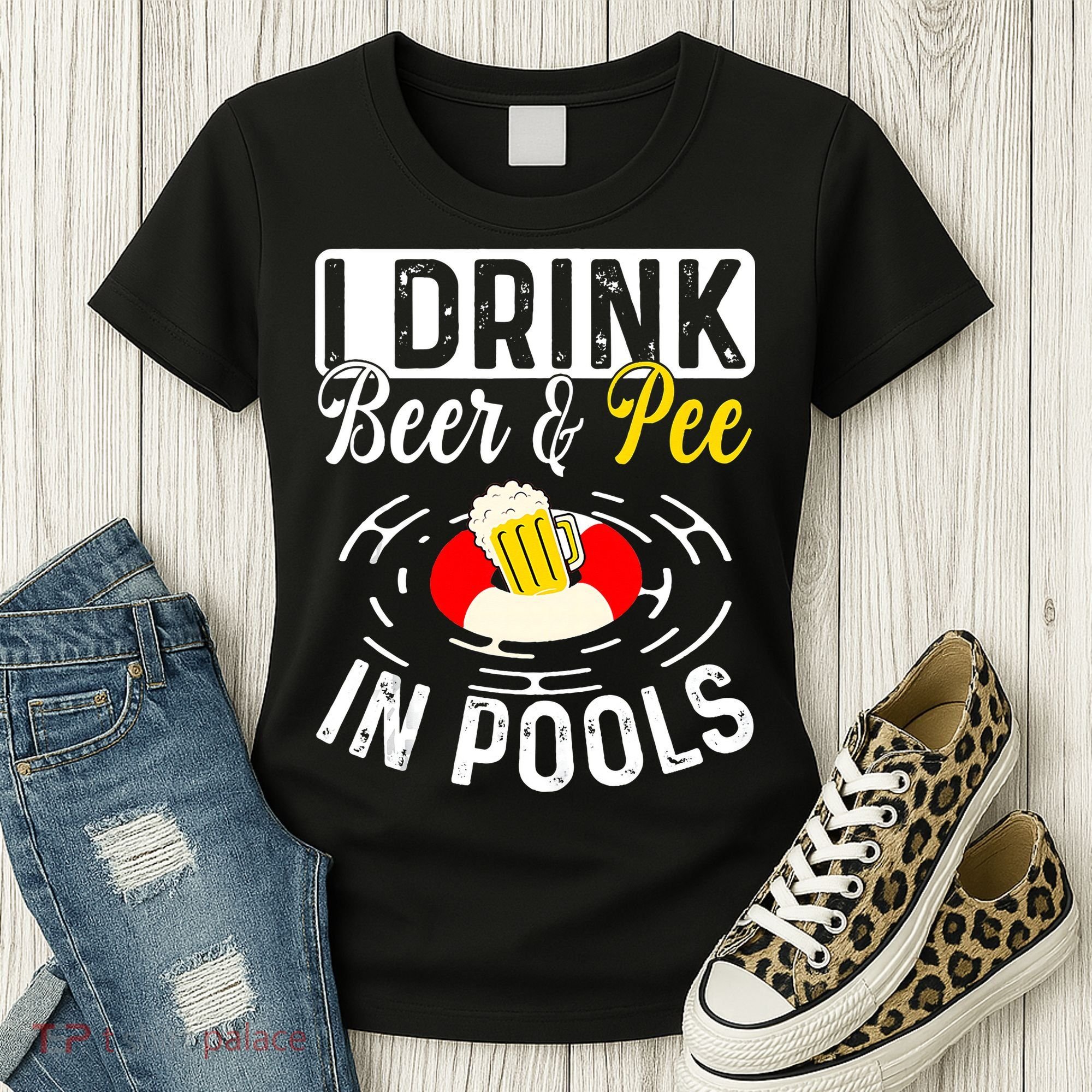 Swimmer funny Cool I Drink Beer And Pee In Pools Women's T-Shirt
