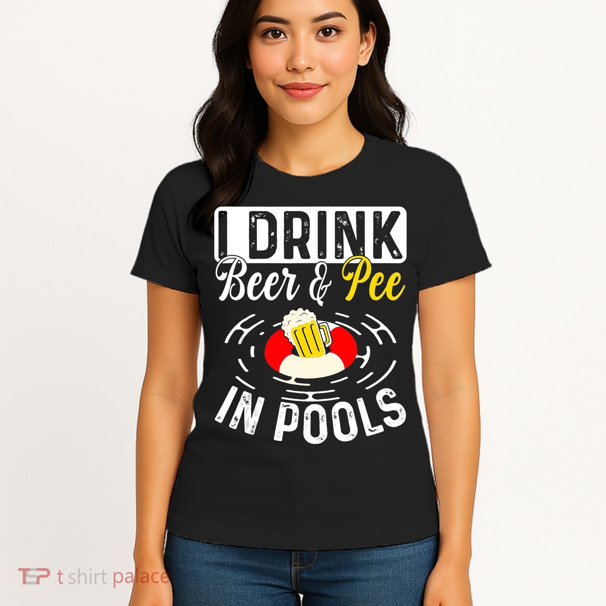 Swimmer funny Cool I Drink Beer And Pee In Pools Women's T-Shirt