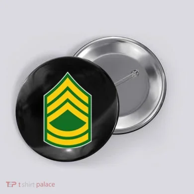Sergeant First Class Military Badge Button