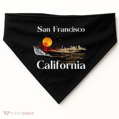 San Francisco California Cityscape USA-Made Doggie Bandana