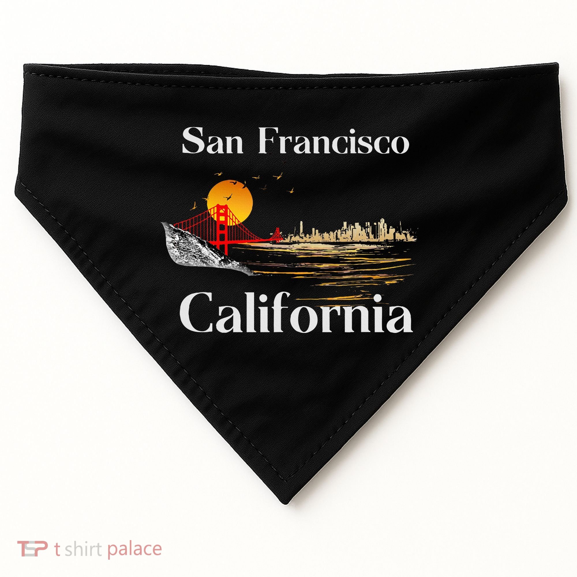 San Francisco California Cityscape USA-Made Doggie Bandana