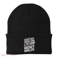 Skate Fast Cheer Loud Love Hard Hockey Mom Life Gift Beanie thumb 0