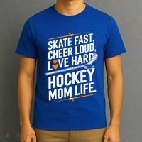 Skate Fast Cheer Loud Love Hard Hockey Mom Life Gift T-Shirt thumb 3
