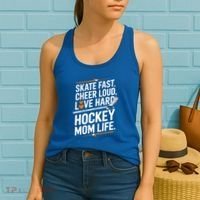 Skate Fast Cheer Loud Love Hard Hockey Mom Life Gift Women's Tank Top thumb 2