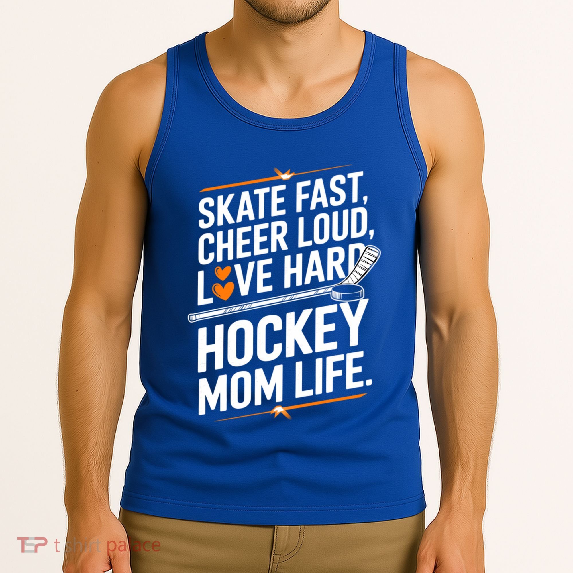 Skate Fast Cheer Loud Love Hard Hockey Mom Life Gift Tank Top