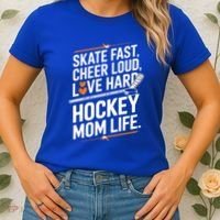 Skate Fast Cheer Loud Love Hard Hockey Mom Life Gift Women's T-Shirt thumb 2