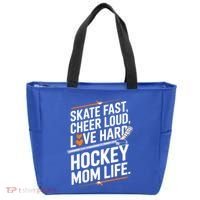 Skate Fast Cheer Loud Love Hard Hockey Mom Life Gift Tote Bag thumb 0