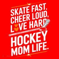 Skate Fast Cheer Loud Love Hard Hockey Mom Life Gift Santa Hat thumb 1