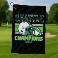 Seattle Football Champions 2026 Golf Towel thumb 1