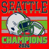 Seattle Football Champions 2026 Santa Hat thumb 1